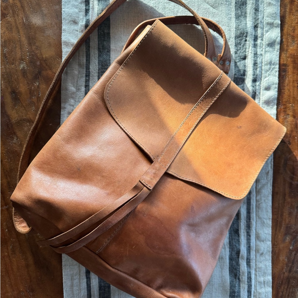 Raven + Lily full-grain leather backpack purse